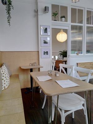 nice light and airy seating area at Cafe Wynd in Dunfermline
