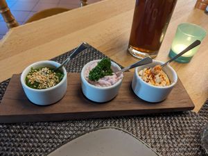 Dreierlei Dips   at Emmels Dinkelrind in Neuberg