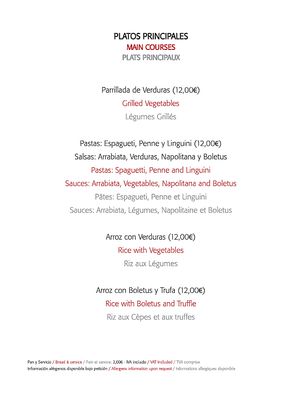 menu vegetariano at El Burladero in Sevilla