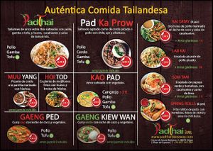 Menu clear at Pad Thai Take Away in Sitges