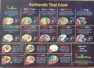 Current after lockdown menu at Pad Thai Take Away in Sitges