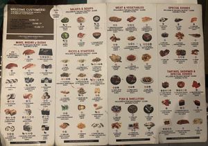 Menu at Shao Lin in Sitges