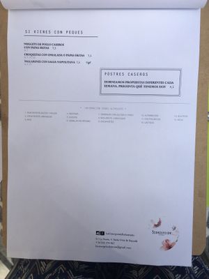 Menu at La Concepción in Tenerife