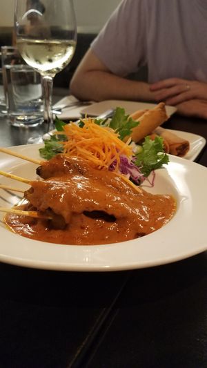 Chicken skewers at ChuChai in Montreal
