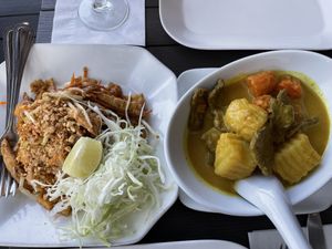 Pad Thai and yellow curry - both magnifique!  at ChuChai in Montreal