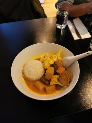 Vegan beef in yellow curry at ChuChai in Montreal