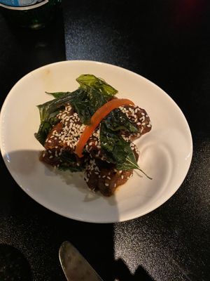 Het Waan Krob (breaded crispy mushrooms in sweet and spicy sauce)  at ChuChai in Montreal