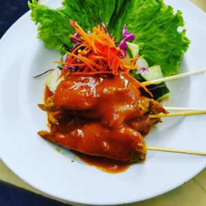 chicken skewers at ChuChai in Montreal