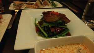 crispy duck and spinach at ChuChai in Montreal