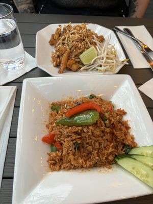 pad thai with vegan shrimp & tofu and fried rice  at ChuChai in Montreal
