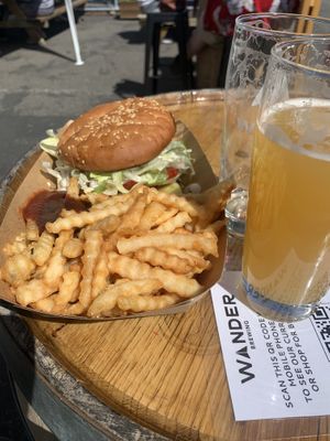 Hen Solo Chikn Burger and fries  at New Public - Food Truck in Bellingham