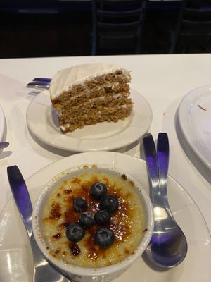 Crème brûlée and carrot cake  at Nooch in Windsor