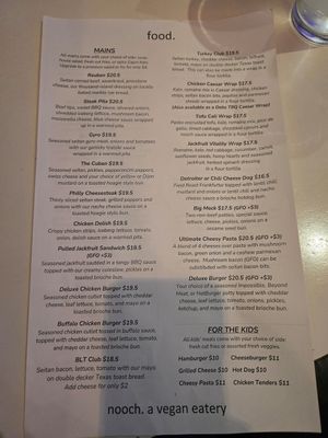 Menu at Nooch in Windsor