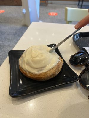 Amazing vegan cinnamon bun   at Copper Branch in Ottawa