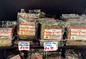 Big bags of herbs and spices at Sea Lovers in Savusavu