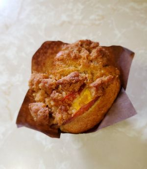 Peach muffin! at Ely's To Go in Boardman