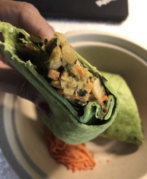 Smashed chickpea wrap  at Seed Cafe in Minneapolis
