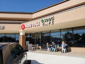 Outside at Seed Cafe in Minneapolis