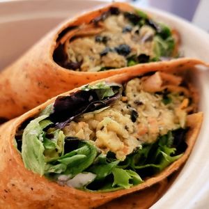 Smashed chickpea wrap at Seed Cafe in Minneapolis