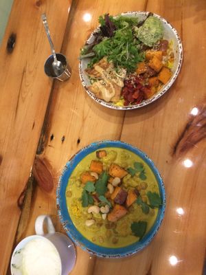 Left bowl is golden child, right bowel is beach bowl at Seed Cafe in Minneapolis