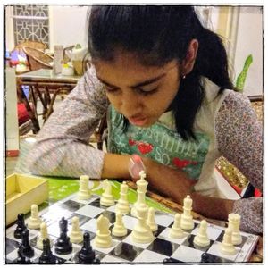 Ishani learns to play
The Royal Game
(one of the finest writings by Stefan Zweig) at First Flush in Kolkata