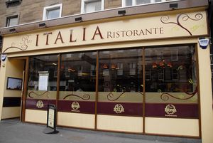 Restaurant front at Bar Italia in Edinburgh