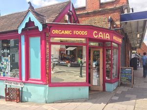 From outside at Gaia Wholefoods in South West London