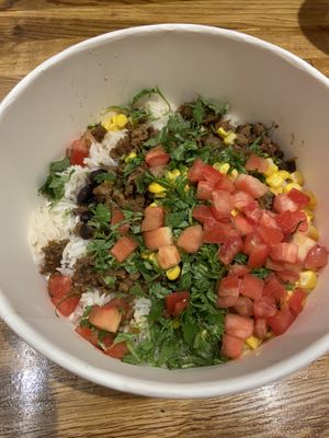 Burrito bowl at District Taco in Washington