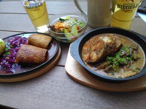 Vegan „Rouladen" and „Waldpilzragout" at Bodhi in Augsburg