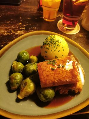 Tempeh-Roulade (16 Euro) at Bodhi in Augsburg
