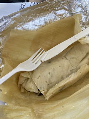 Green mole tamale  at Healthy Substance - Garfield Ridge in Chicago