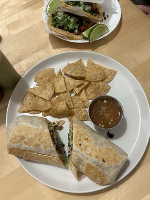Carne asada burrito and tacos  at Healthy Substance - Garfield Ridge in Chicago