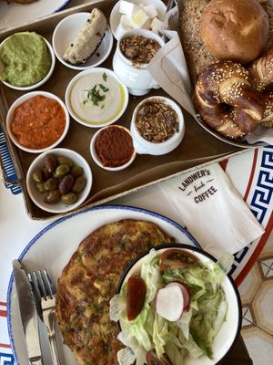 Vegan breakfast for two  at Landwer Cafe in Ashkelon