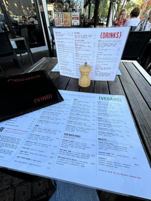 menus  at Rococo in Hawthorn