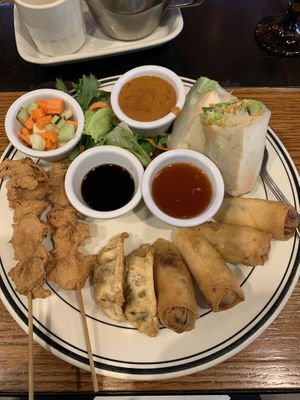 Vegan Appetizer Sampler  at Sab Lai Thai Kitchen in San Diego