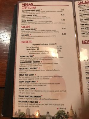 Menu at Sab Lai Thai Kitchen in San Diego