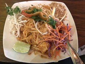 Veg pad Thai  at Sab Lai Thai Kitchen in San Diego