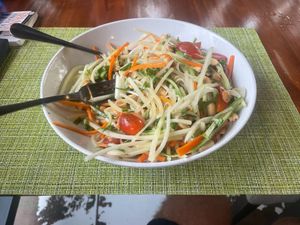 Delicious Vegan Som Tam at Jerah Thai Restaurant in Haco, Costa Rica at Jerah in Jaco