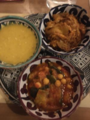 Daal
Zucchini chickpeas and mint
Eggplant w tomato at Peace&Spice in Padua