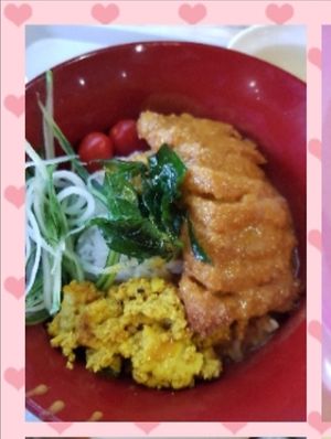 Curry chicken cutlet rice @$5 at 340 Vegetarian in Northeast Singapore