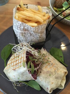 Mexican wrap + fries at Zielona Baza in Rzeszow