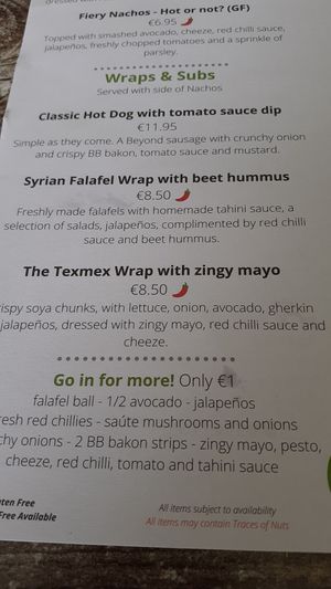 Menu selection at Balance Bowl in Gzira