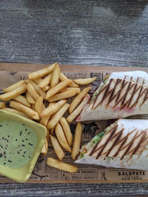Wrap & chips at Balance Bowl in Gzira