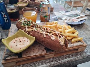 Vegan hot dog at Balance Bowl in Gzira