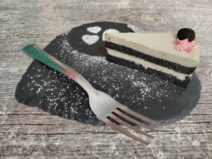 Salted caramel cake at Balance Bowl in Gzira