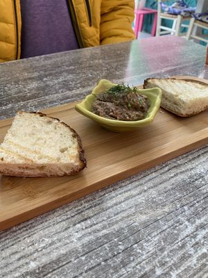 Complimentary bread and dip  at Balance Bowl in Gzira