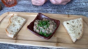 Free starter ! Bugilla and fresh bread 😋 at Balance Bowl in Gzira