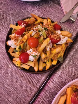 Loaded fries at Balance Bowl in Gzira
