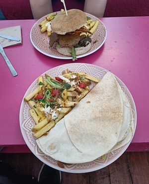 No bacon cheese burger (top) no doner kebab (bottom)  at Balance Bowl in Gzira