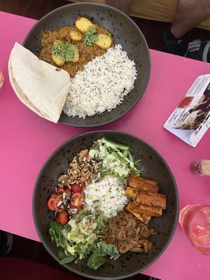 Madras (top) The Buddha Bowl (bottom)  at Balance Bowl in Gzira